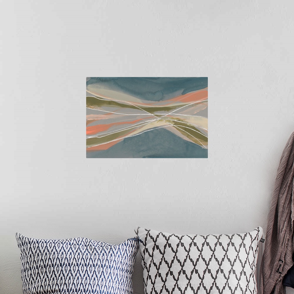 A bohemian room featuring Pastel Undulation I