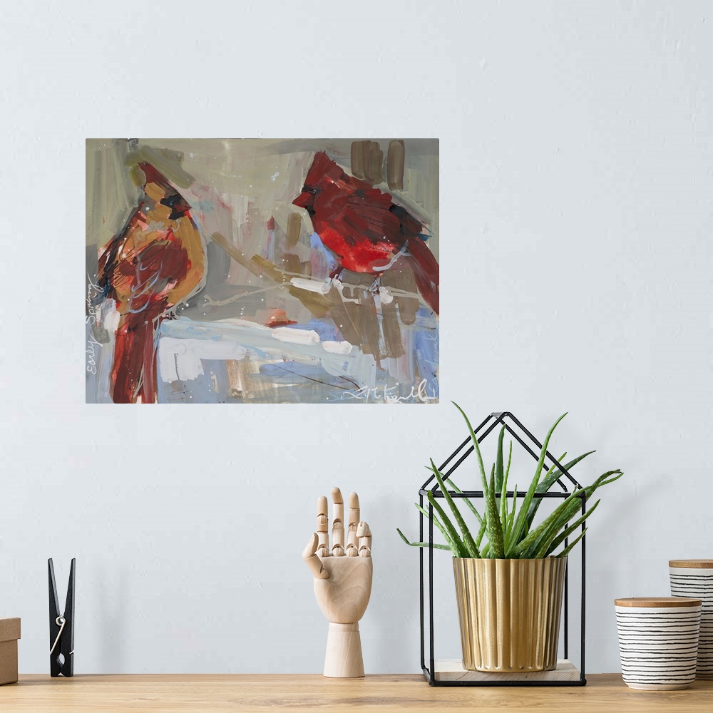 A bohemian room featuring Perched Cardinal III