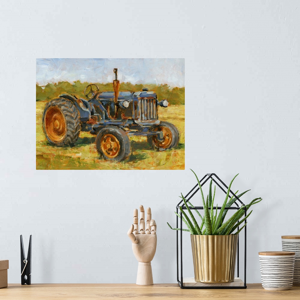 A bohemian room featuring Rustic Tractors III