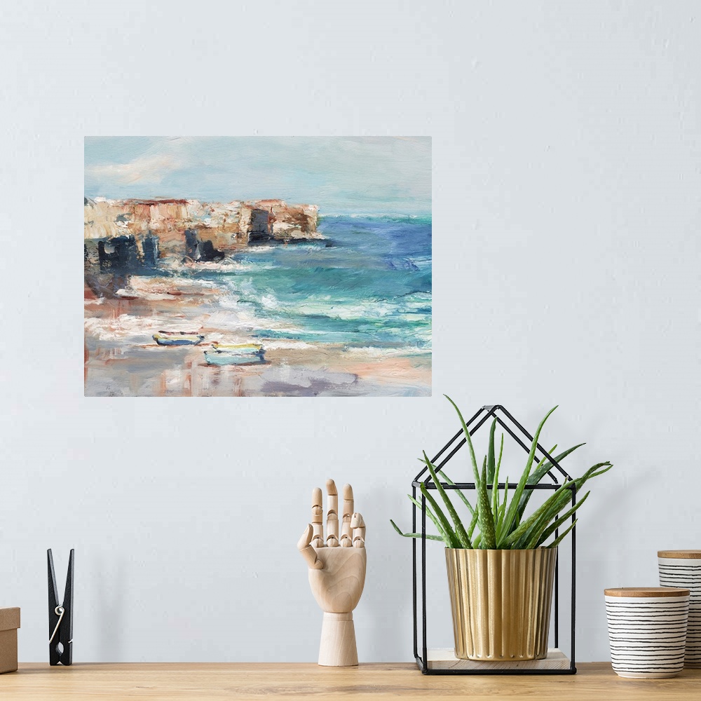 A bohemian room featuring Sea Cliff Study I