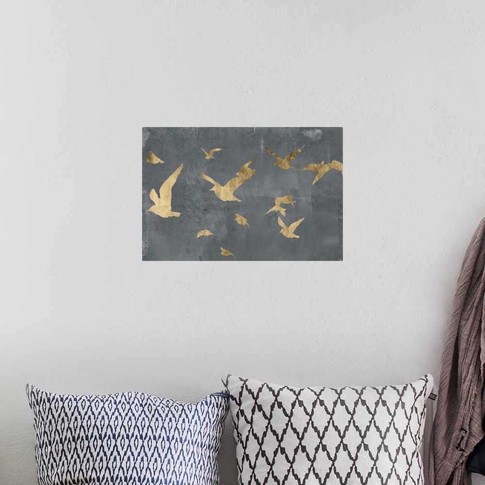 A bohemian room featuring Silhouettes in Flight III
