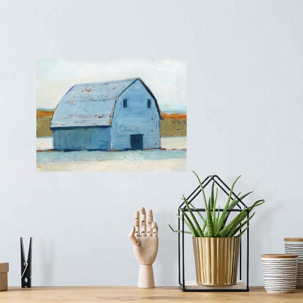A bohemian room featuring Sky Blue Barn I