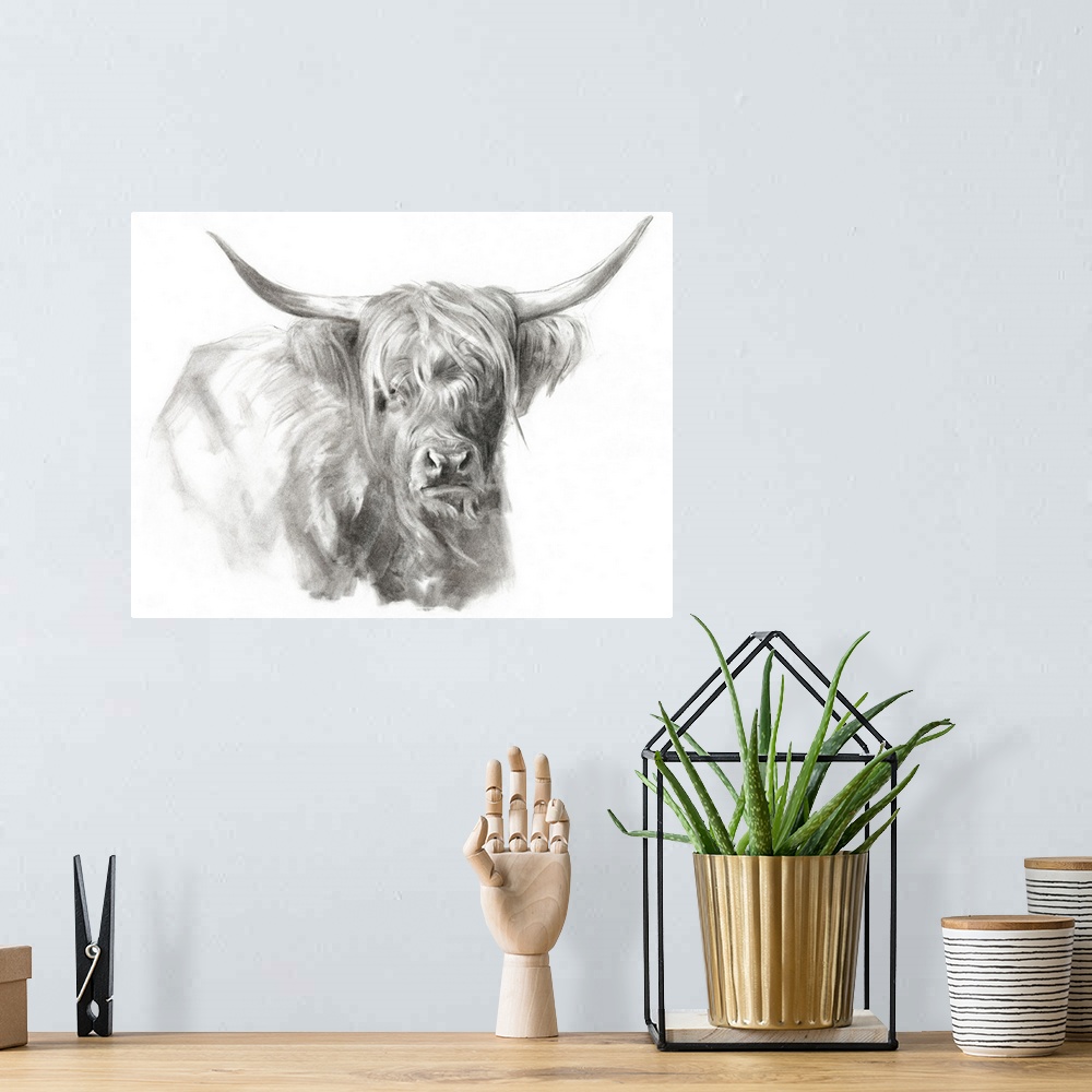 A bohemian room featuring Soft Focus Highland Cattle I