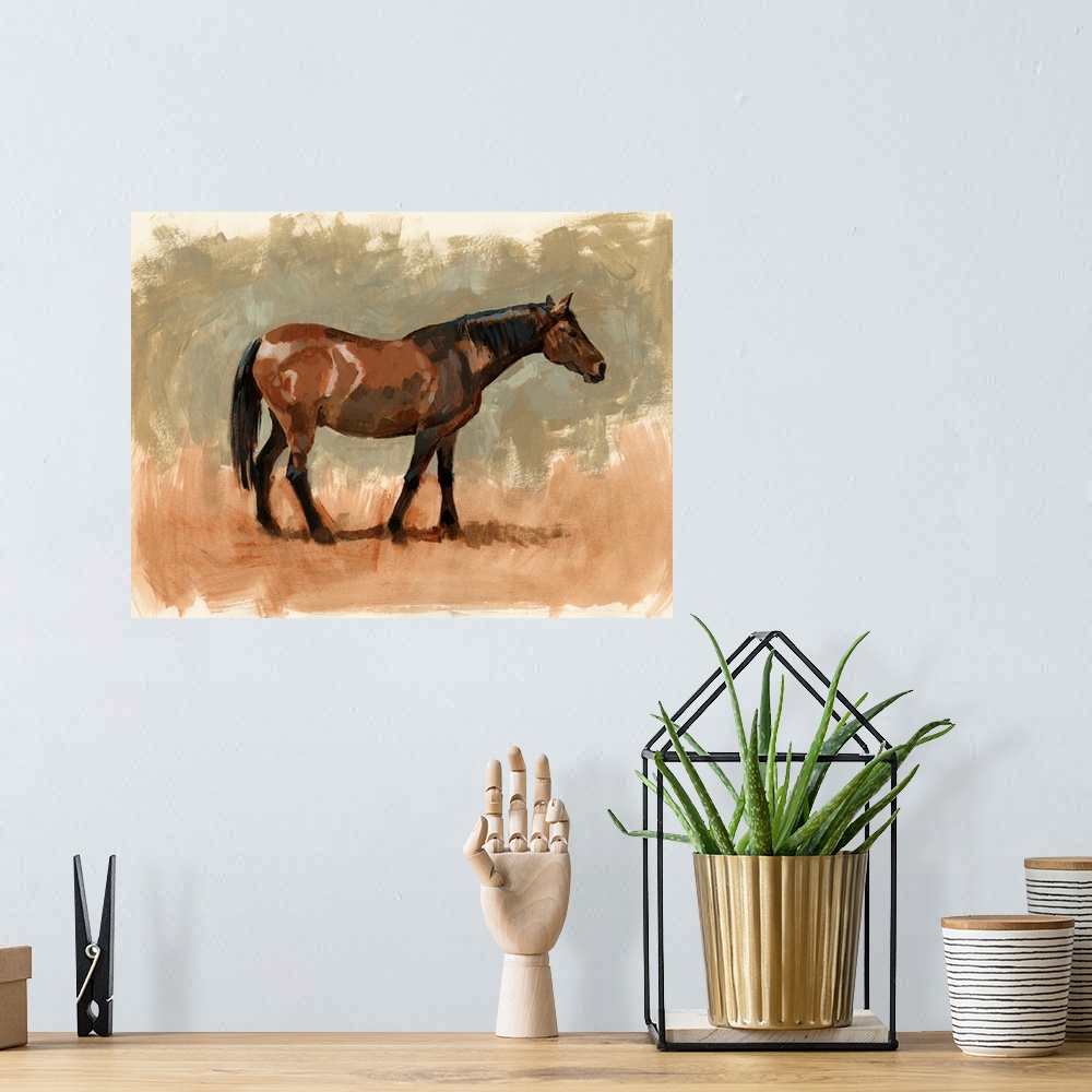 A bohemian room featuring Standing Horse Study I