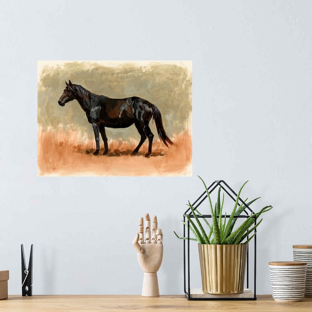 A bohemian room featuring Standing Horse Study II