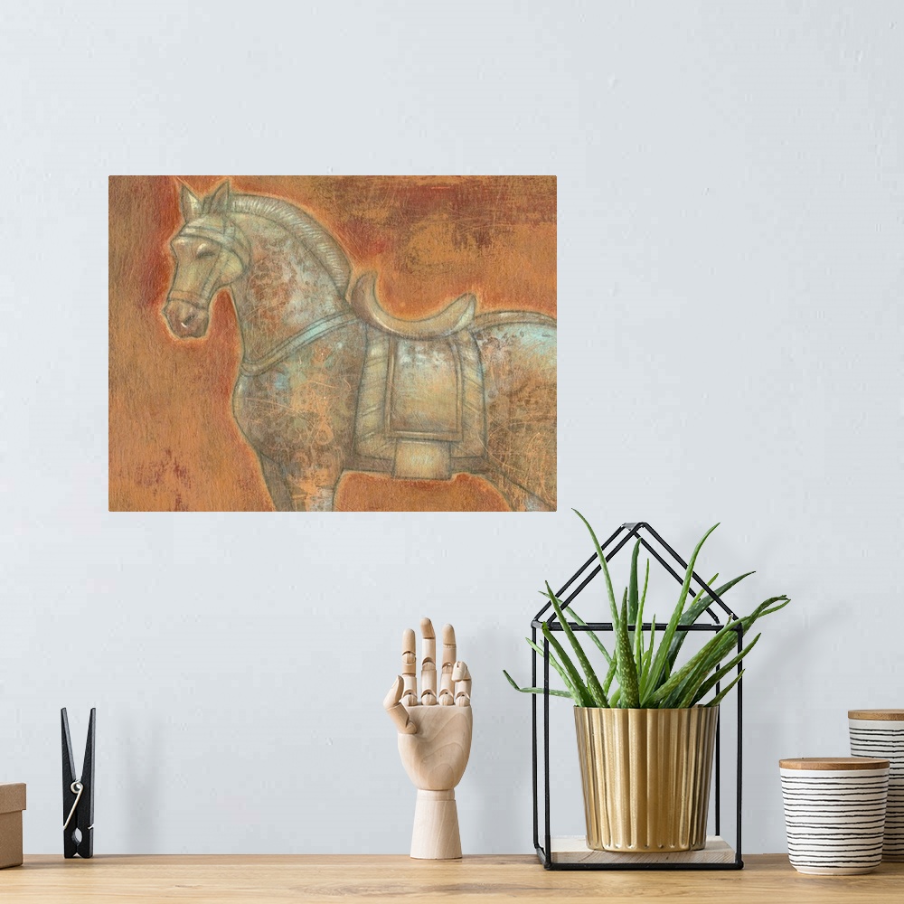 A bohemian room featuring Tang Horse II