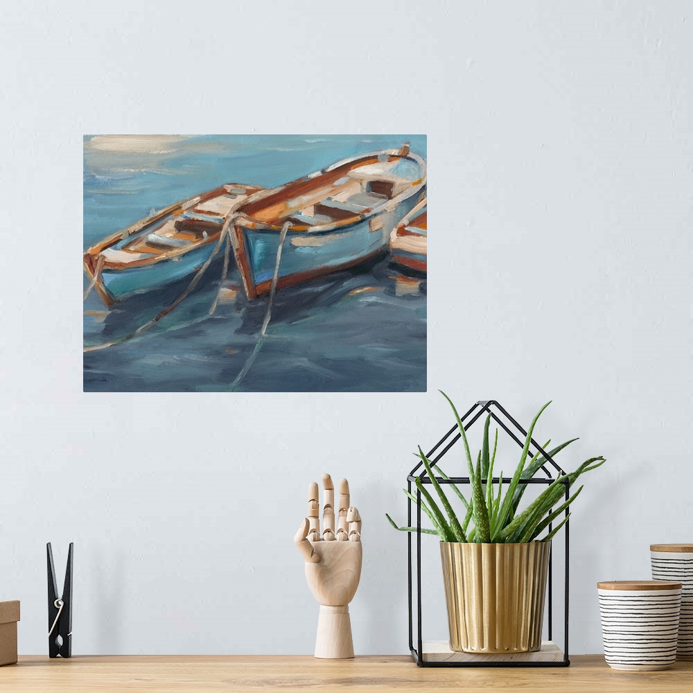 A bohemian room featuring Tethered Row Boats I