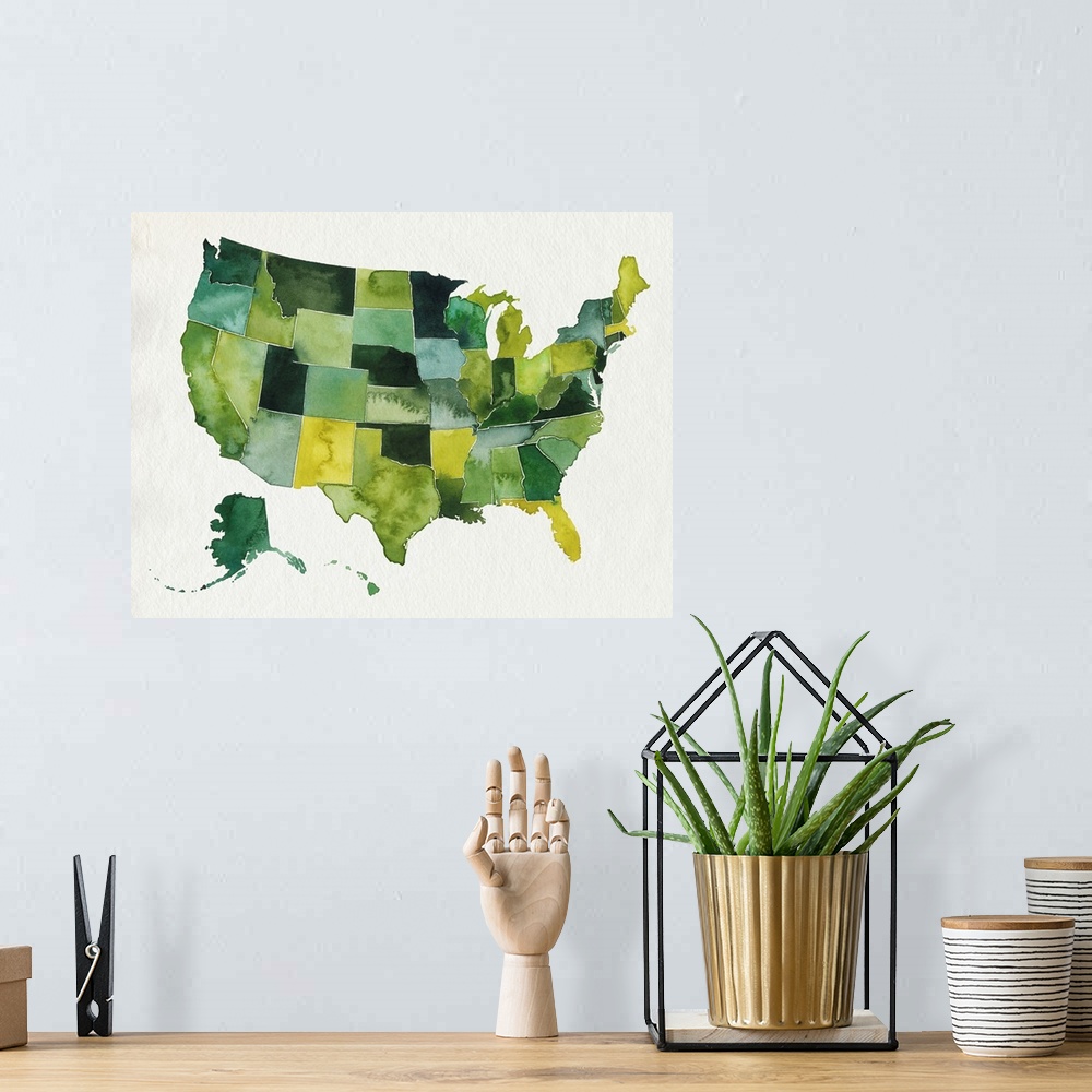 A bohemian room featuring USA In Watercolor I
