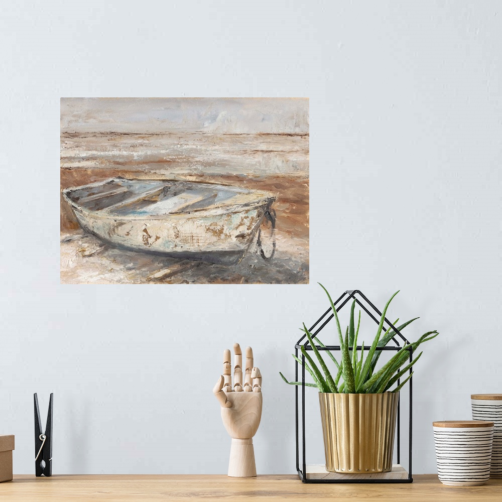 A bohemian room featuring Weathered Rowboat I