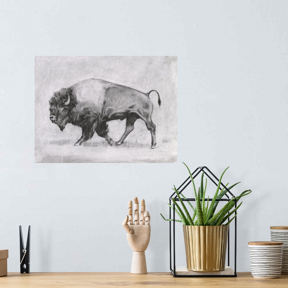 A bohemian room featuring Wild Bison Study II