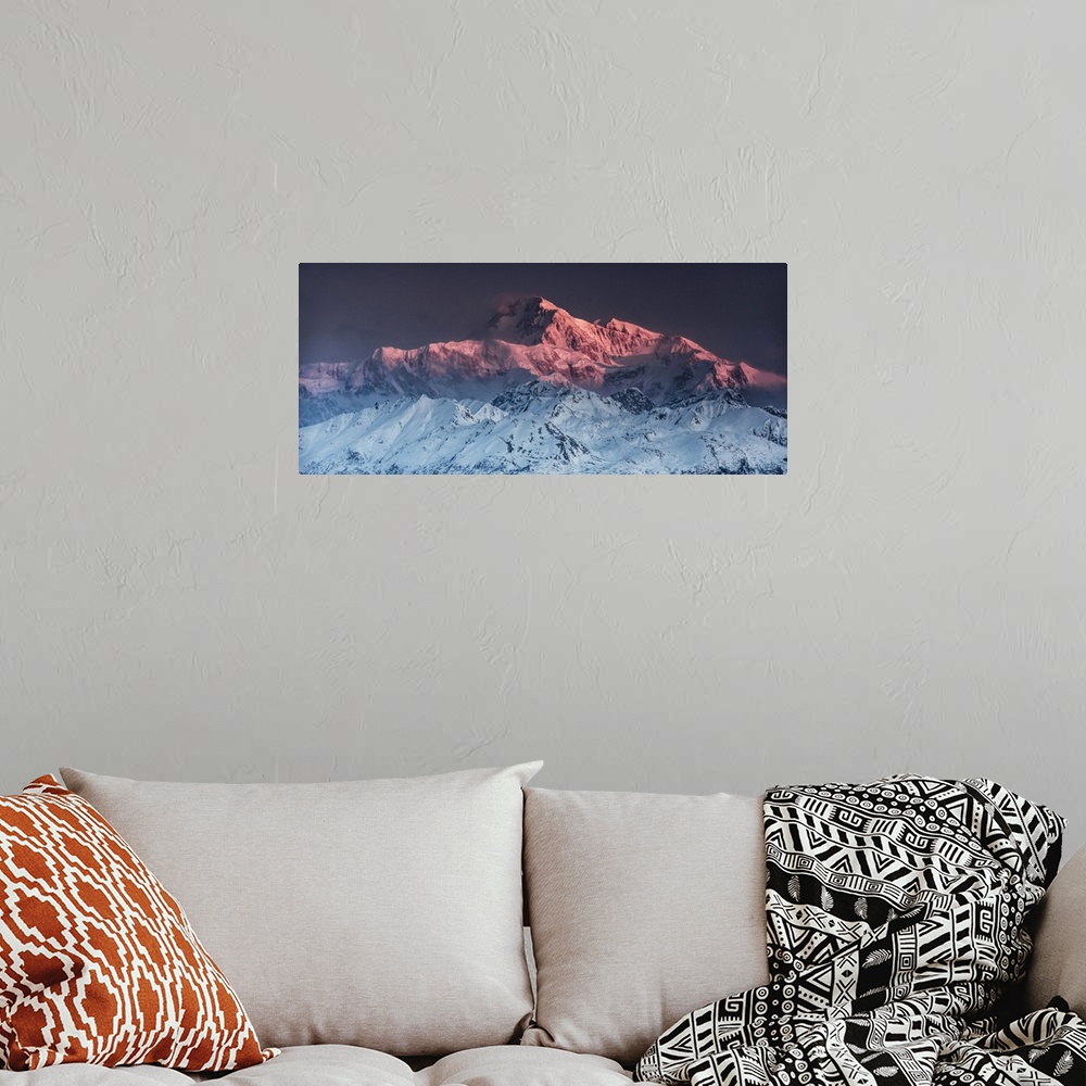 A bohemian room featuring Mount Denali Panorama