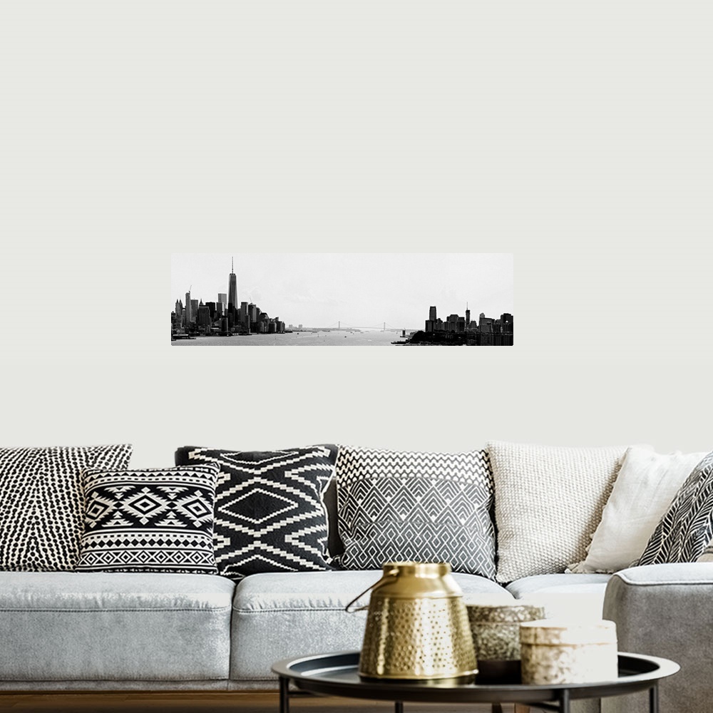 A bohemian room featuring Lower Manhattan And New Jersey Panoramic View