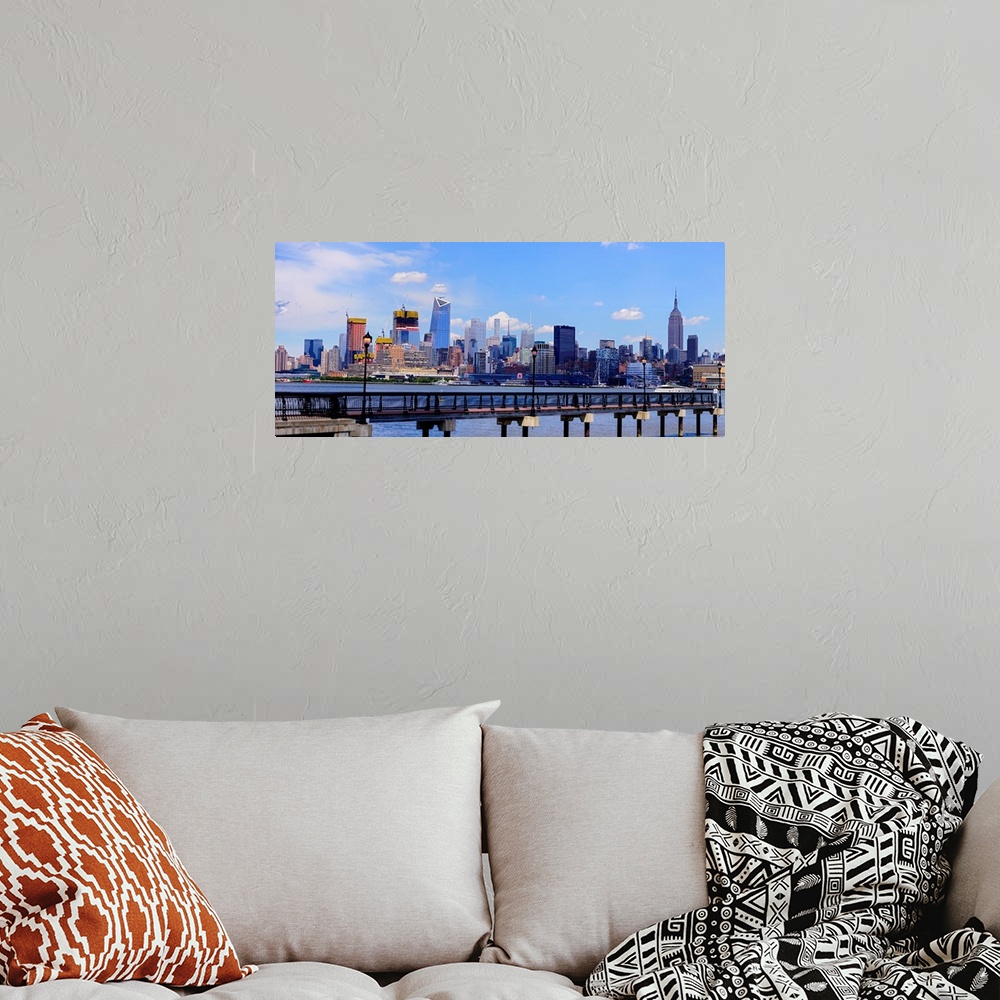 A bohemian room featuring Manhattan Panoramic View From Jersey City