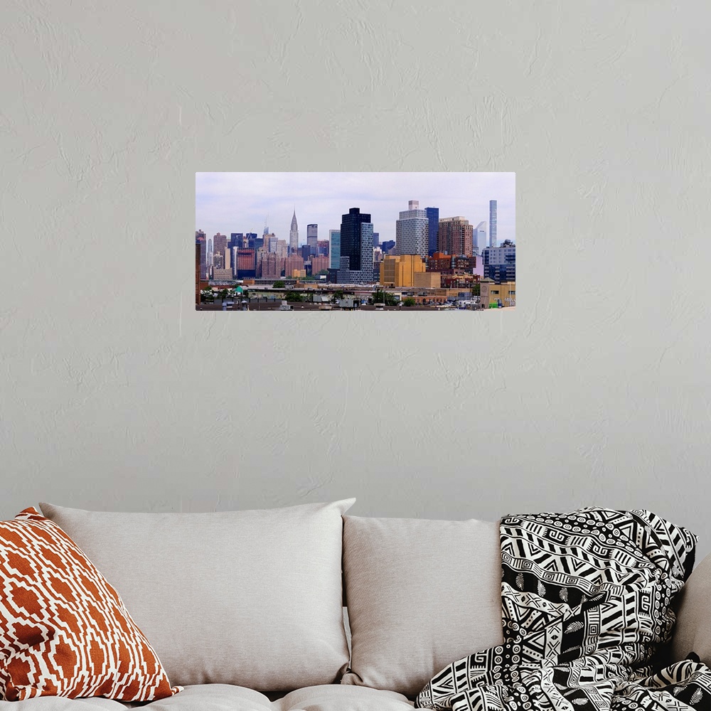 A bohemian room featuring Manhattan Panoramic View From Queens