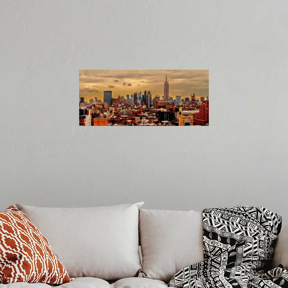 A bohemian room featuring Midtown Manhattan View From A Rooftop