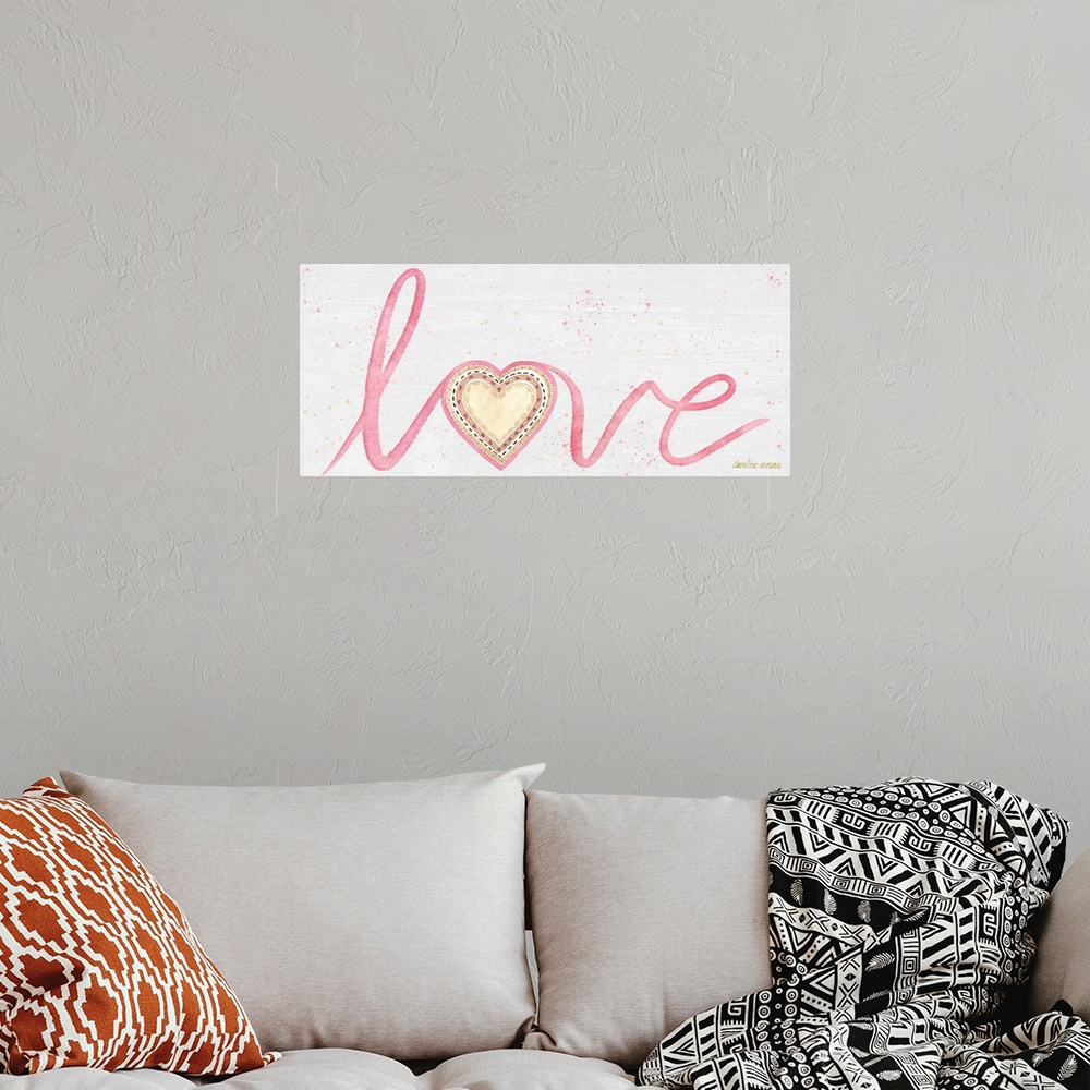 A bohemian room featuring LOVE Pink