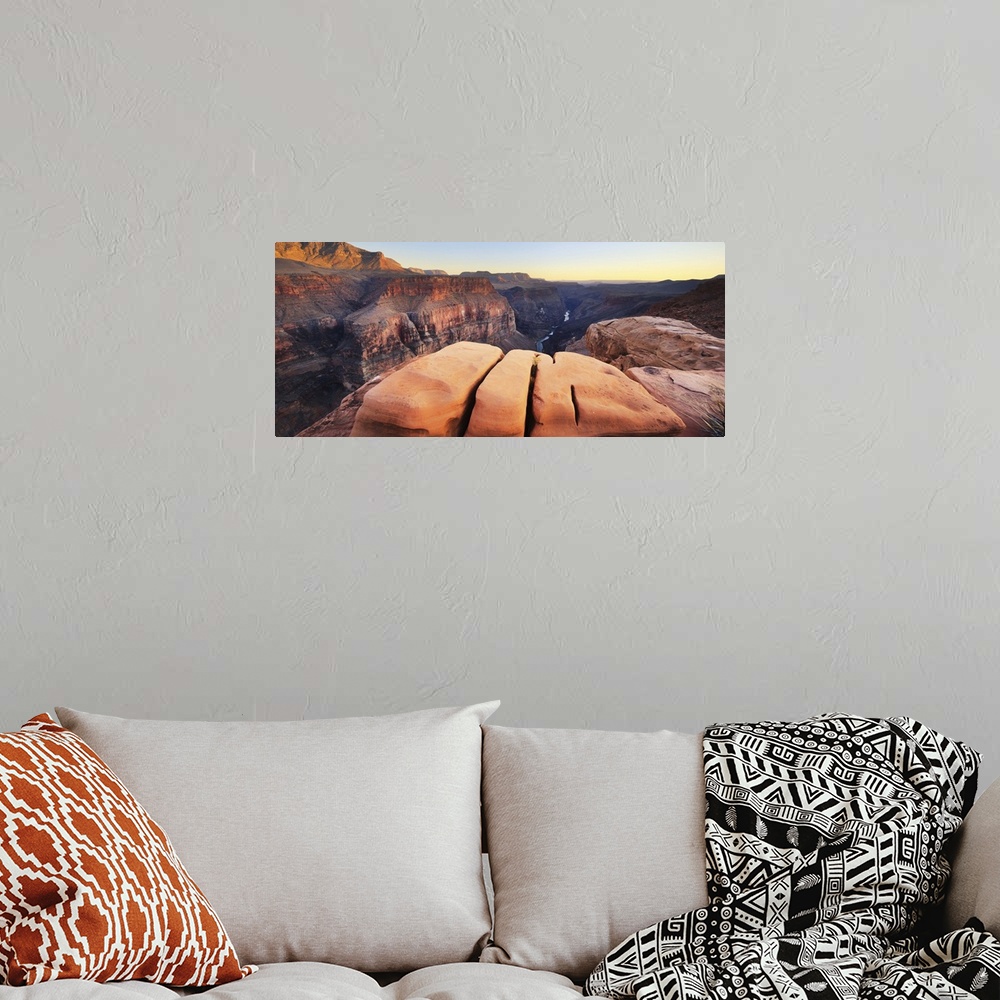 A bohemian room featuring Arizona, Grand Canyon, Sunset on Colorado River from Toroweap Point on the North Rim