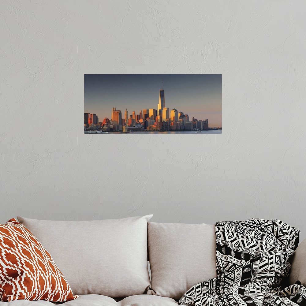 A bohemian room featuring USA, New York City, Manhattan, Lower Manhattan, One World Trade Center, Freedom Tower, City skyli...