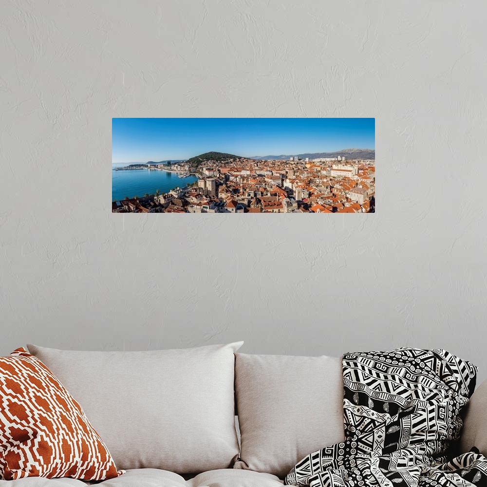 A bohemian room featuring Panoramic View Of The Old Town, Split, Dalmatia, Croatia