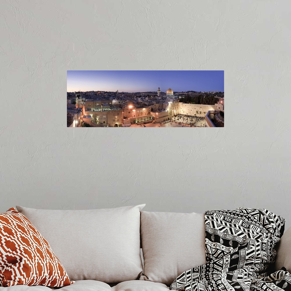 A bohemian room featuring Wailing Wall / Western Wall, Dome of The Rock Mosque and panoramic view of the old city of Jerusa...