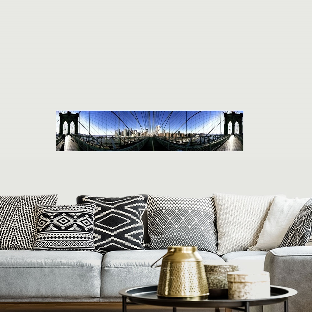 A bohemian room featuring 360 degree view of a bridge Brooklyn Bridge East River Brooklyn New York City New York State
