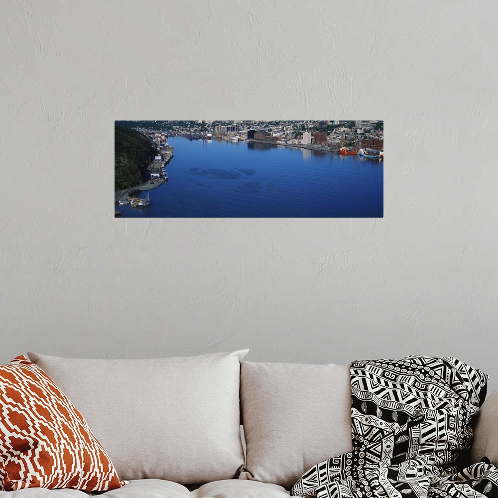 A bohemian room featuring High Angle View Of A City At The Waterfront, Saint Johns, Newfoundland And Labrador, Canada