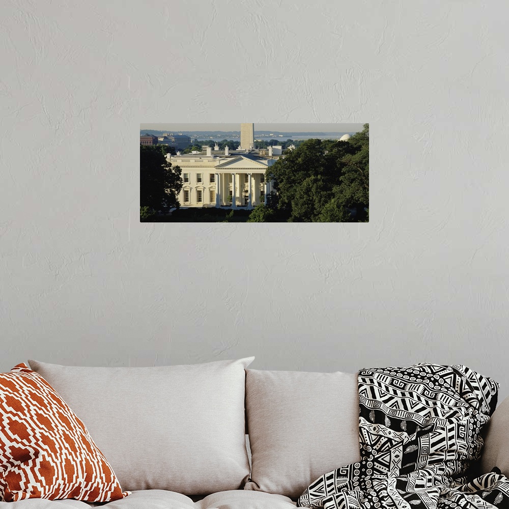 A bohemian room featuring High angle view of a government building, White House, Washington DC