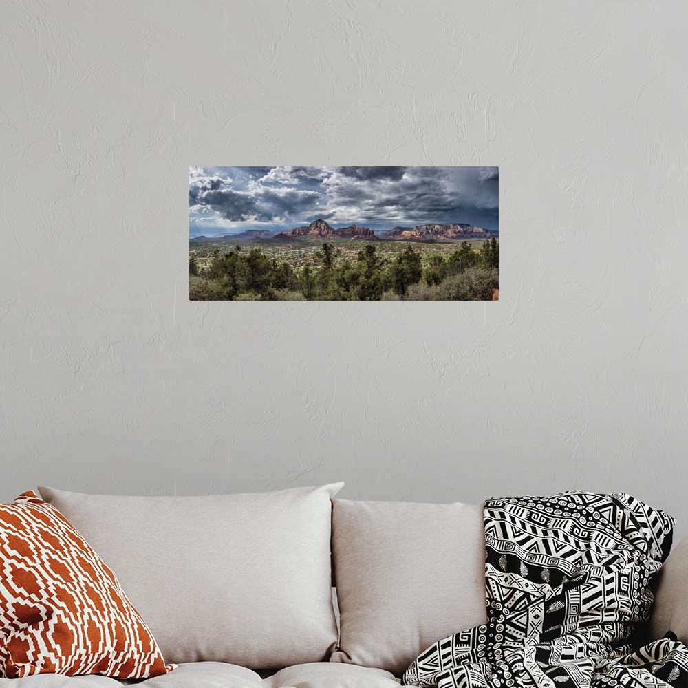 A bohemian room featuring Panorama view of Sedona, Arizona from above