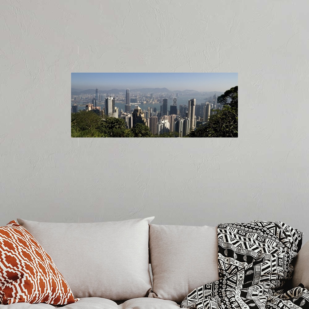 A bohemian room featuring Hong Kong Cityscape, China