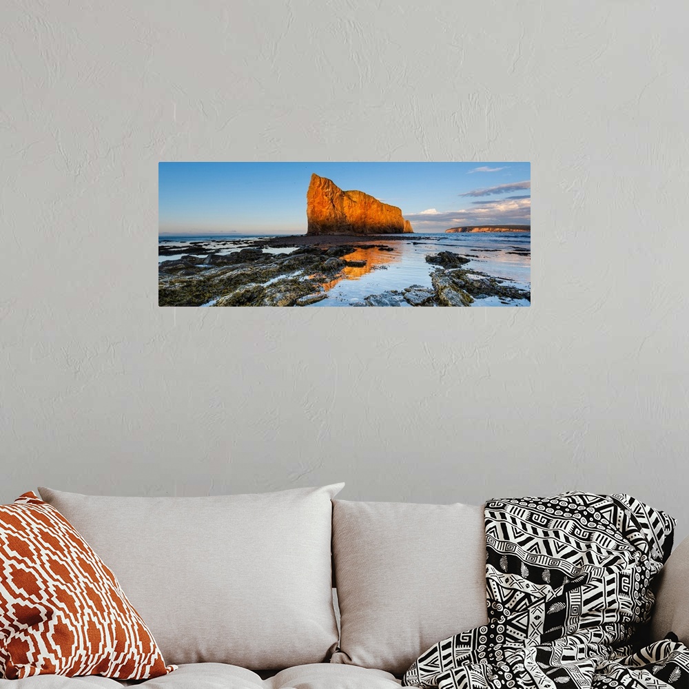 A bohemian room featuring Perce Rock in the Gulf of Saint Lawrence, Bonaventure Island and Perce Rock National Park, Perce,...