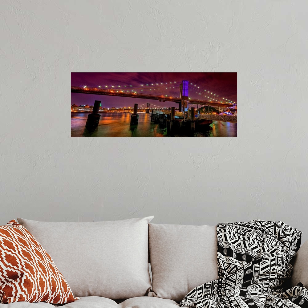 A bohemian room featuring Brooklyn Bridge Panoramic View