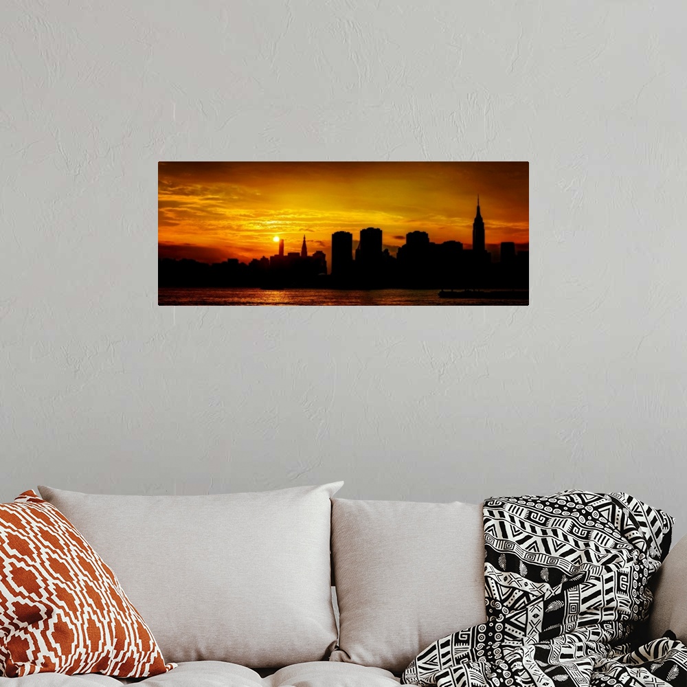 A bohemian room featuring Manhattan Panoramic View At Sunset