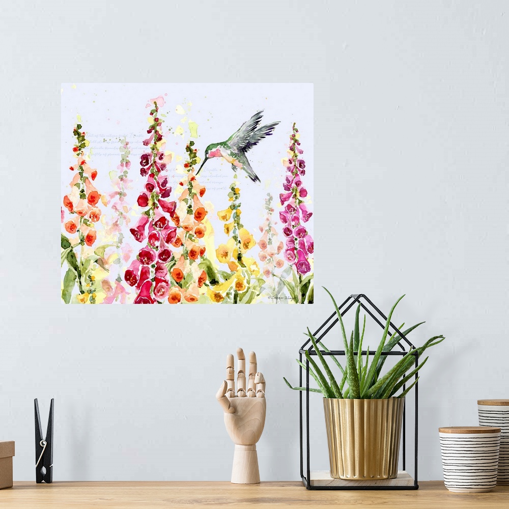 A bohemian room featuring A cacophony of color is featured in this foxglove display!