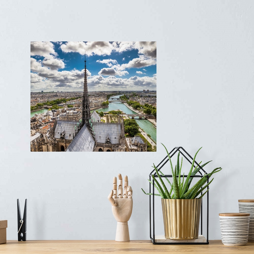 A bohemian room featuring France, Ile-de-France, Seine, Ville de Paris, Paris, Ile de la Cite, Ile Saint-Louis, Notre Dame ...