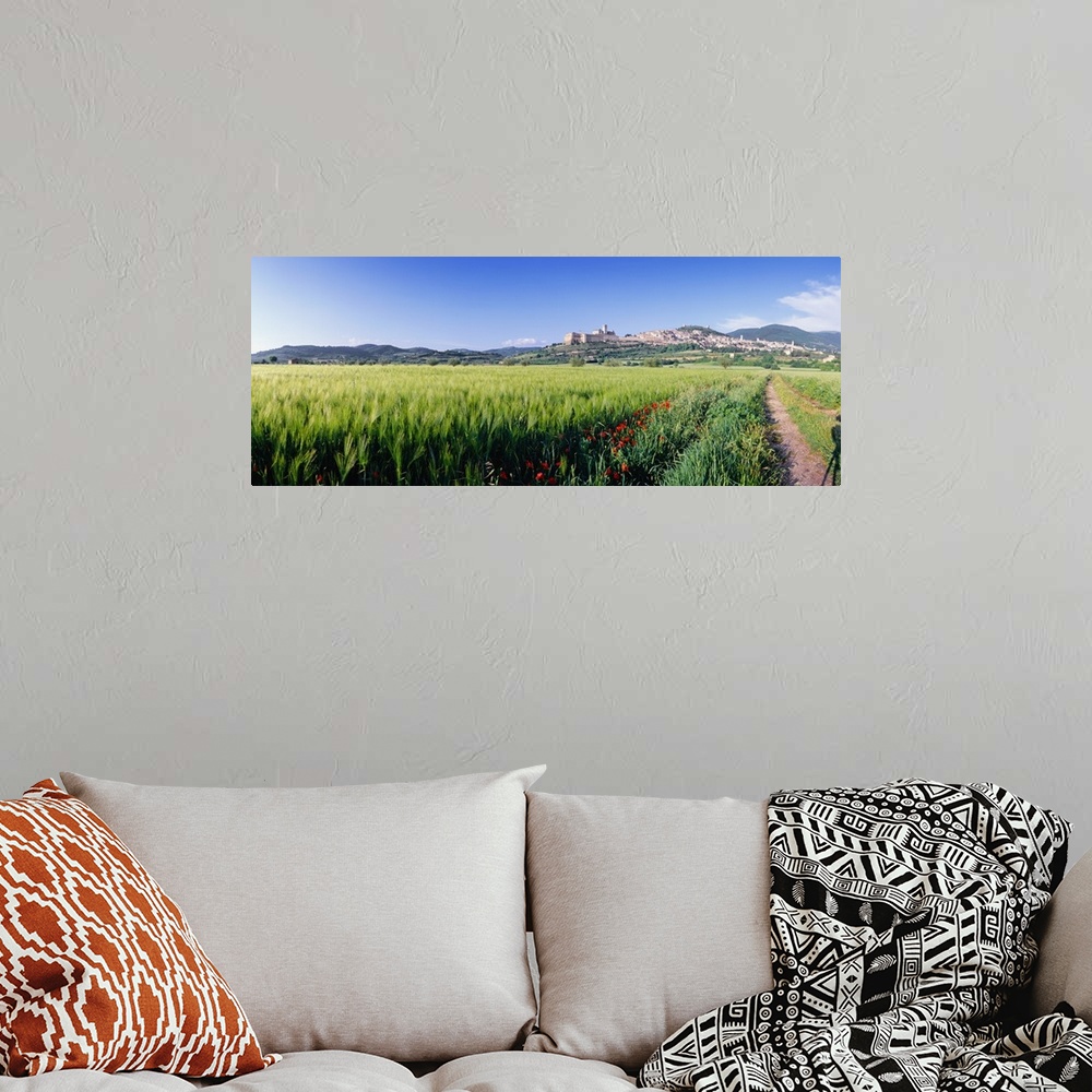 A bohemian room featuring Italy, Umbria, View towards Assisi town