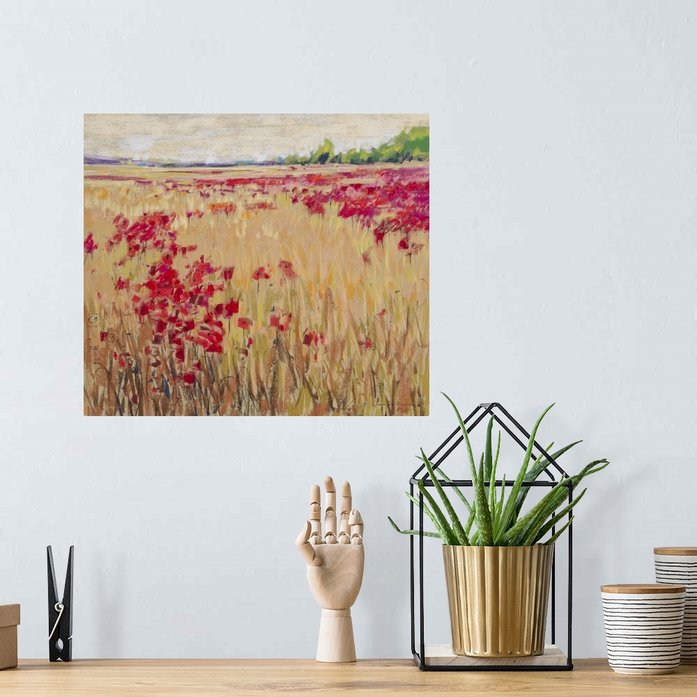 A bohemian room featuring Corn And Poppies XIII