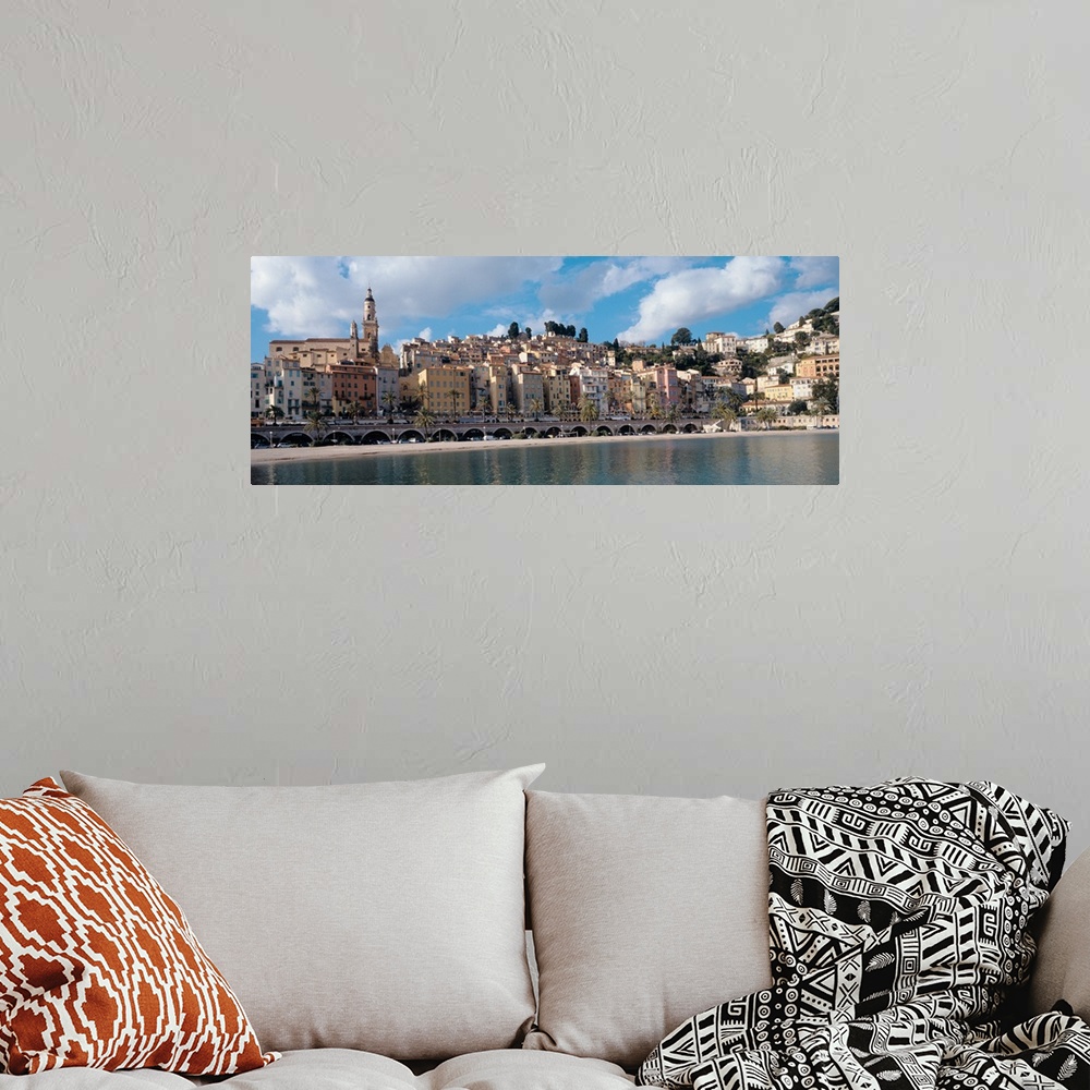 A bohemian room featuring Buildings at the waterfront Menton French Riviera Alpes Maritimes Provence Alpes Cote DAzur France