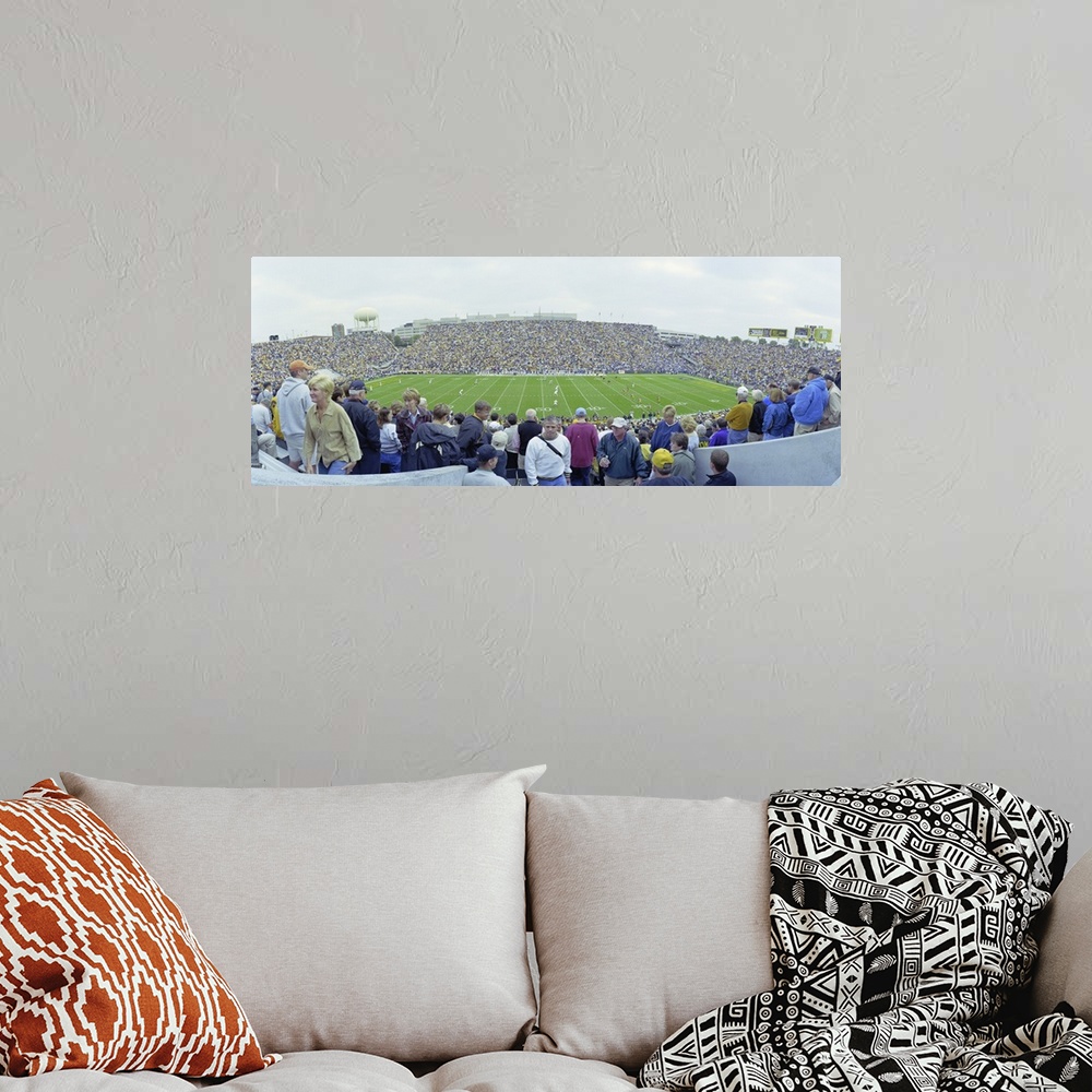 A bohemian room featuring High angle view of spectators in a football stadium, Iowa