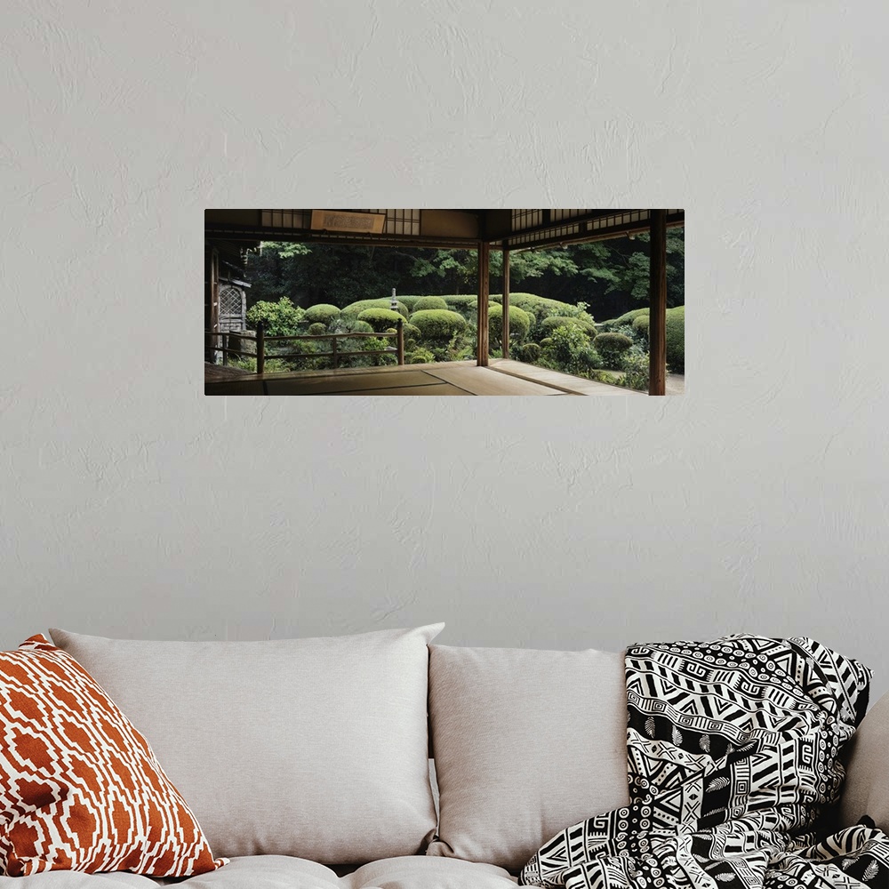 A bohemian room featuring Plants and trees viewed from a temple, Shisendo Temple, Kyoto City, Kyoto Prefecture, Japan