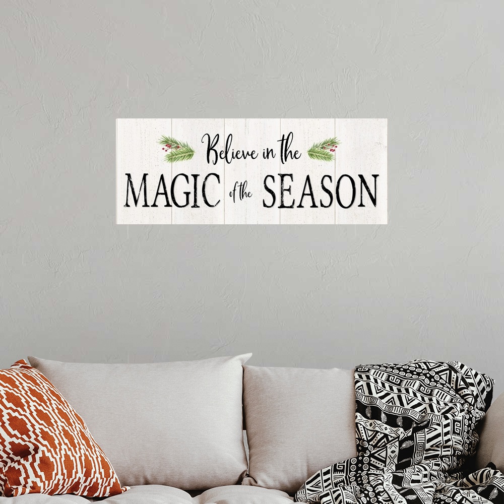 A bohemian room featuring Peaceful Christmas - Magic of the Season horiz black text