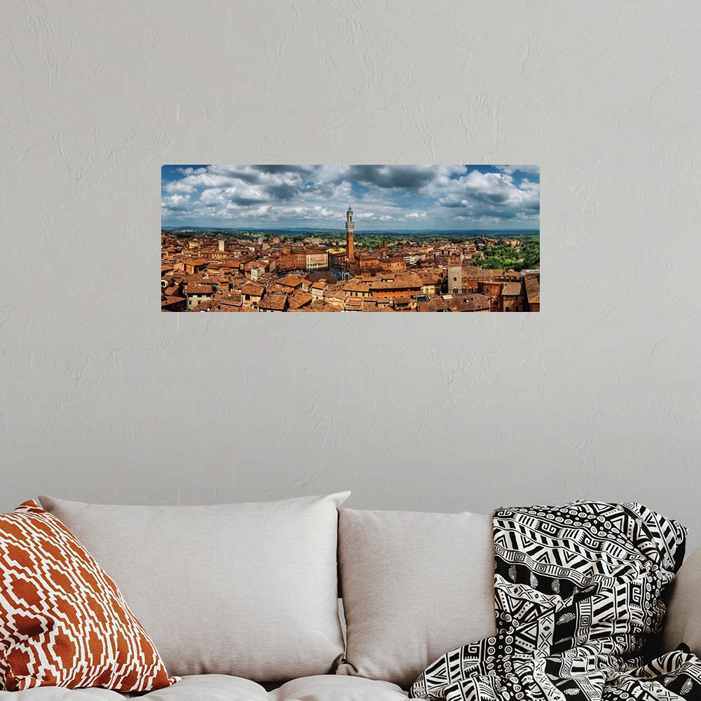 A bohemian room featuring Panorama of Siena, Italy from above.