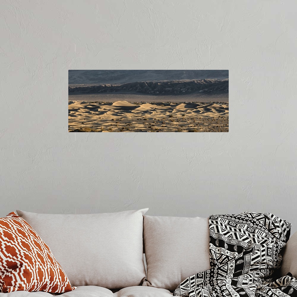 A bohemian room featuring Panorama of the Mesquite Sand Dunes at Death Valley National Park