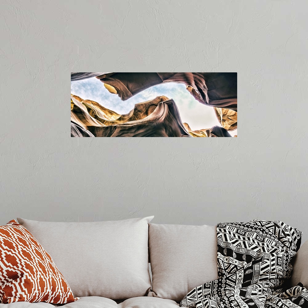 A bohemian room featuring The slot canyons of Antelope Canyon in Page, Arizona