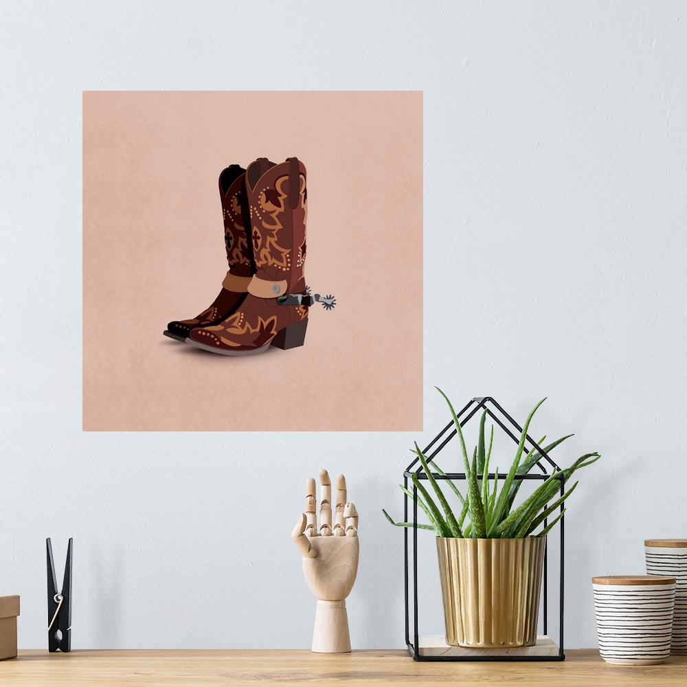 A bohemian room featuring Boots