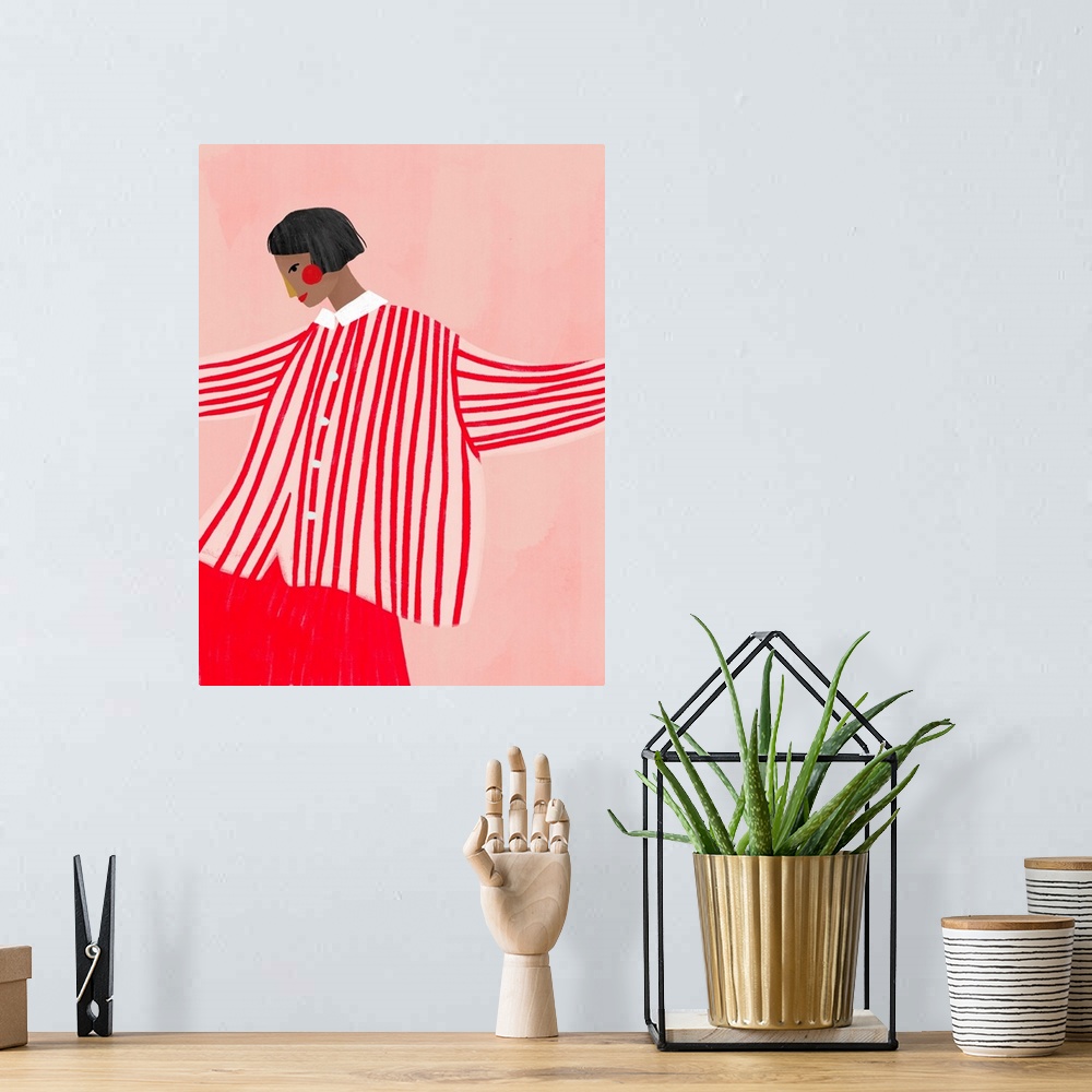 A bohemian room featuring The Woman With The Red Stripes