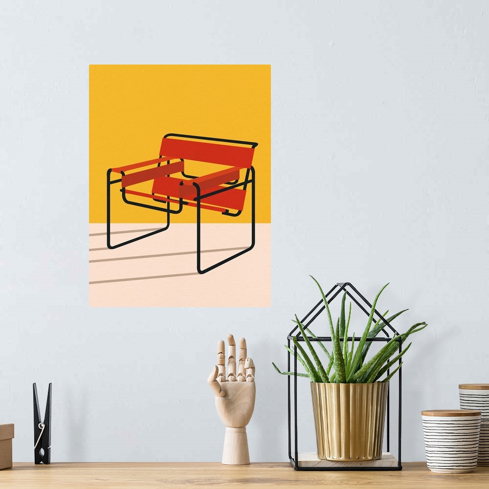 A bohemian room featuring Wassily Chair Marcel Breuer