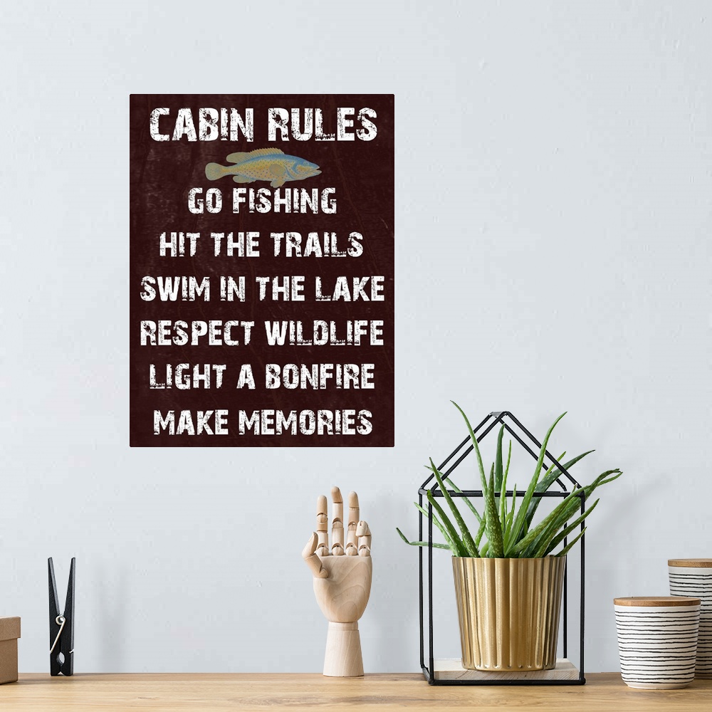 A bohemian room featuring Cabin Rules