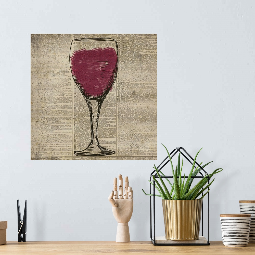 A bohemian room featuring Dictionary Red Wine