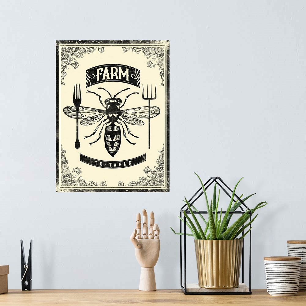 A bohemian room featuring Farm Bee - Light