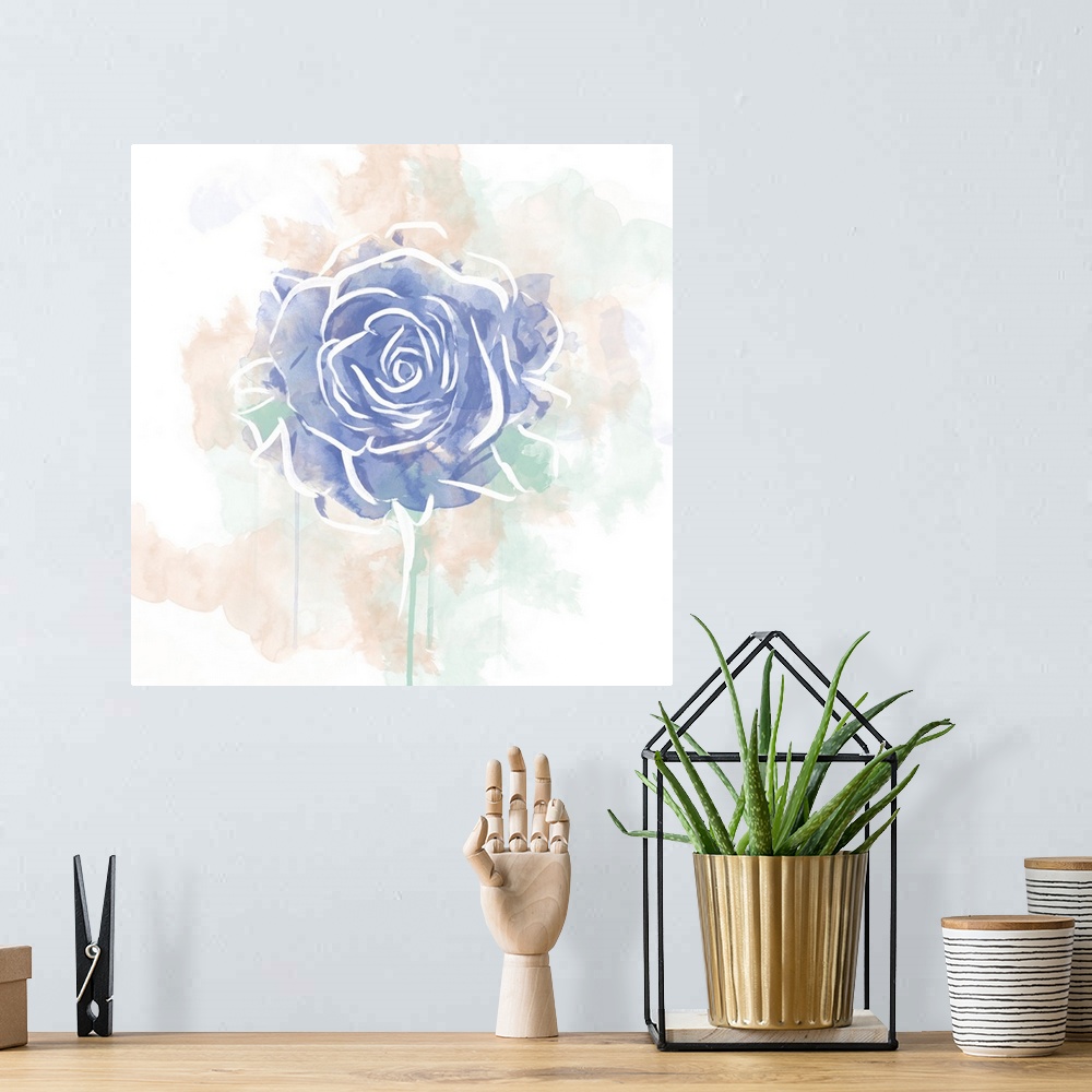A bohemian room featuring Floral Watercolor Rose